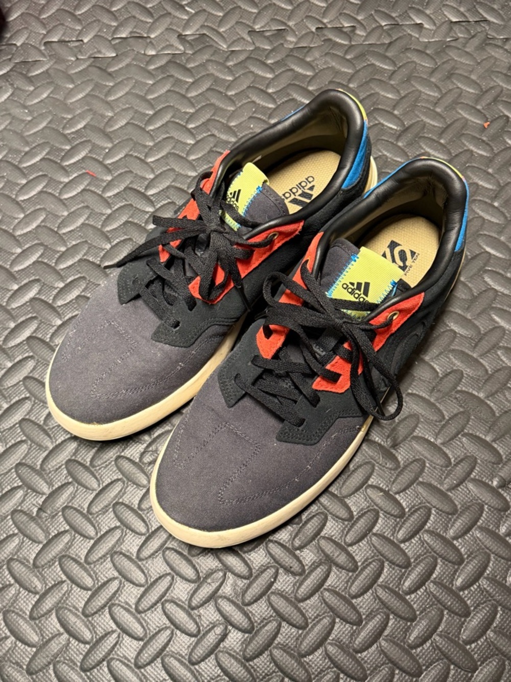 adidas x Five ten Black Sneakers with Red and Blue Accents
